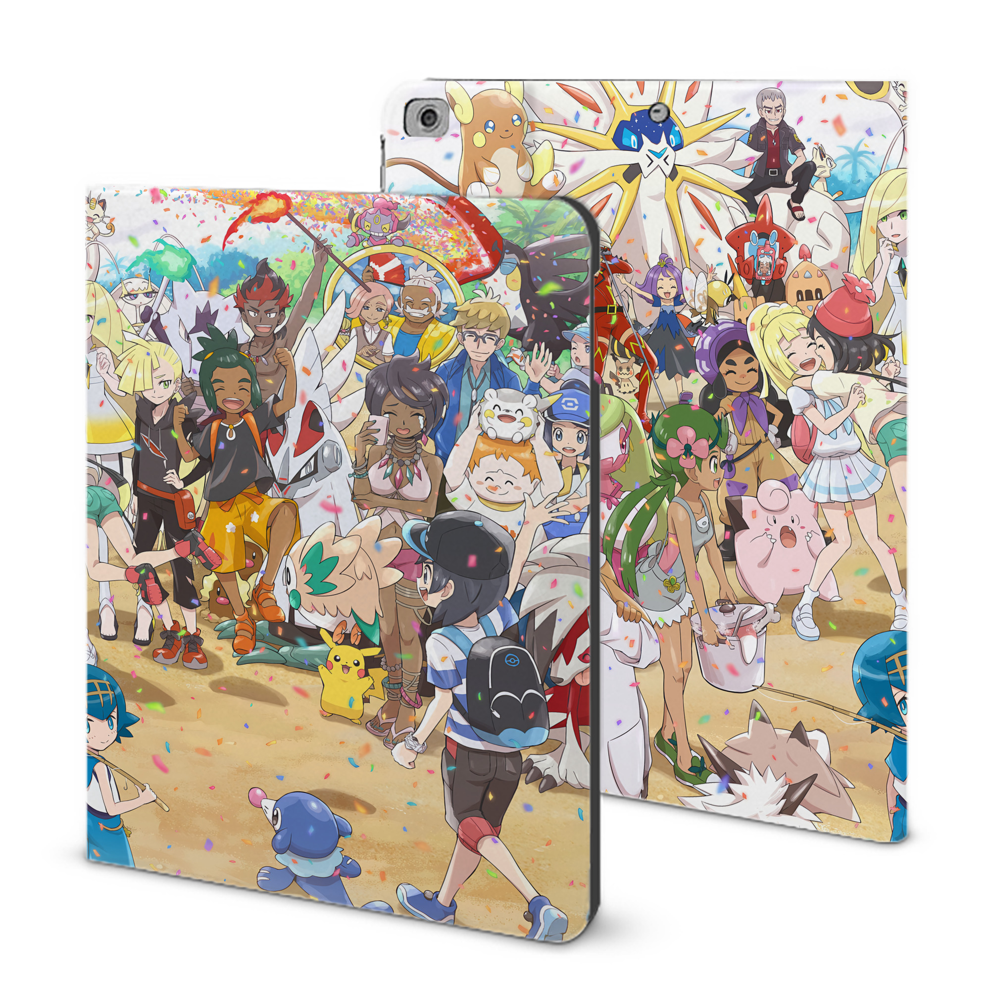 （画像用） ポケットモンスター Pokémon IPad ケース ブック型 PUレザー TPU 耐衝撃 軽量 薄型 ペン収納なし 全面保護 IPad 各モデル対応